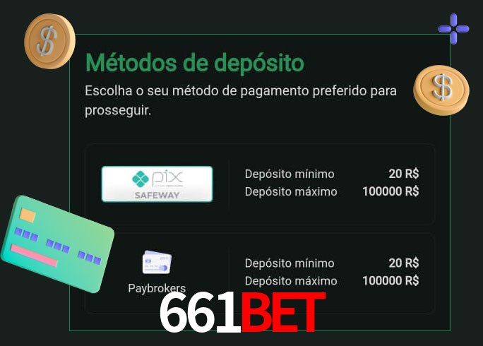 O cassino 661Bet oferece uma grande variedade de métodos de pagamento